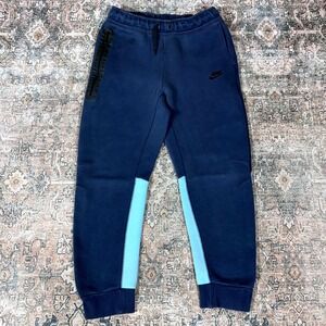 Nike Sportswear Tech Sweatpants Boys L Blue Tapered Jogger Running Performance
